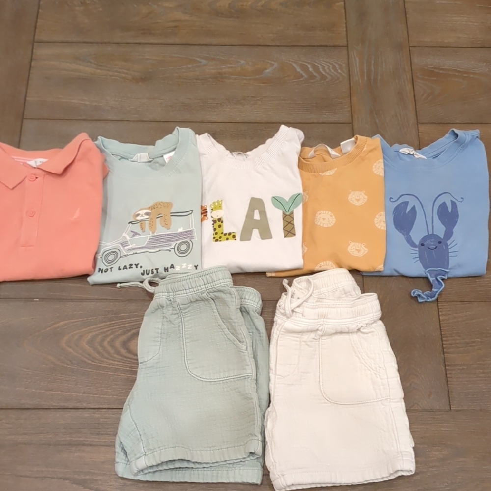 Mango Boys 7 Piece Bundle Of Tshirts And Shorts Size 4-5